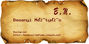 Besenyi Mátyás névjegykártya