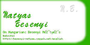 matyas besenyi business card